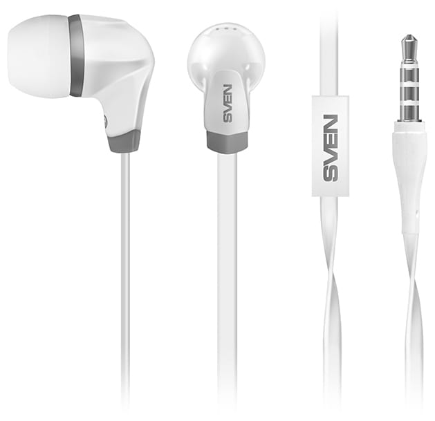 Earphones Sven SEB-260M / Microphone / 106dB / 16Ohm / White