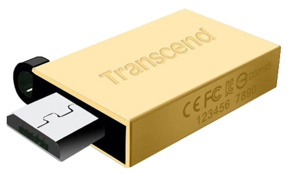 USB Transcend JetFlash 380G 32Gb / OTG / USB2.0 + Micro-USB / Gold