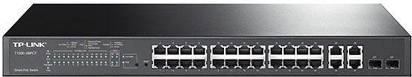 TP-LINK T1500-28PCT 24-Port 10/100Mbps + 4-Port Gigabit JetStream Smart PoE+ Switch