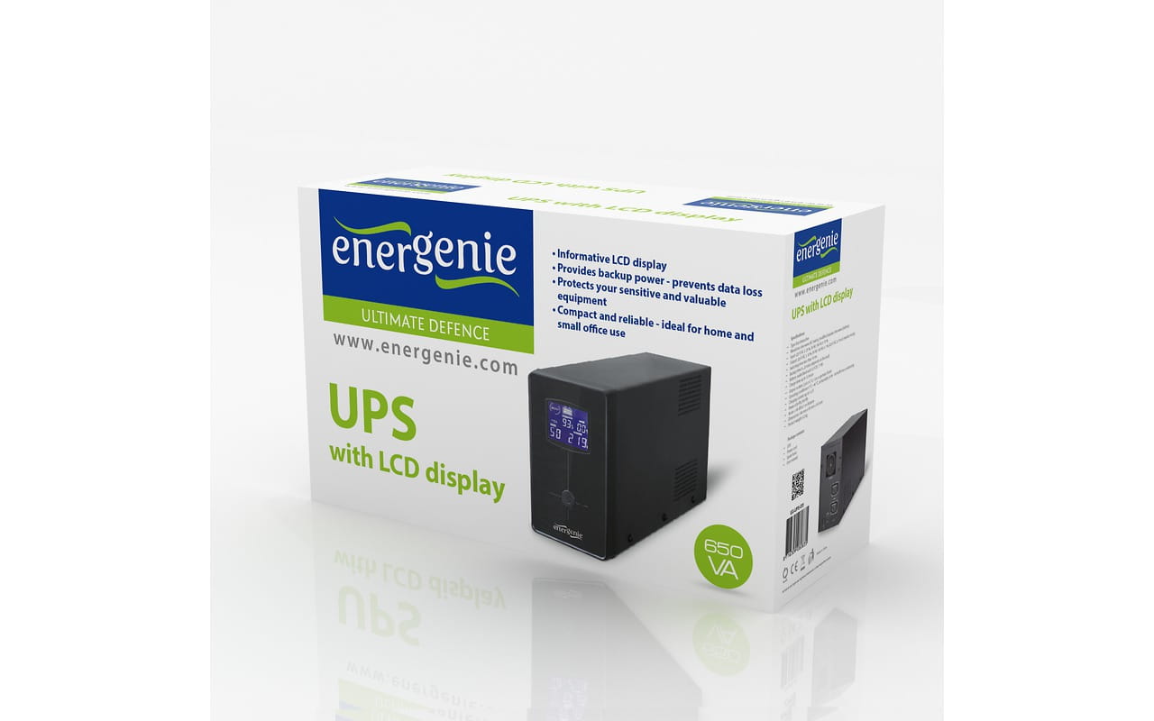 UPS Gembird EG-UPS-031 / 650VA / 390W / LCD display /