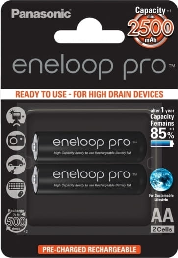 Panasonic Eneloop PRO BK-3HCDE/2BE / 2500mAh x2 AA