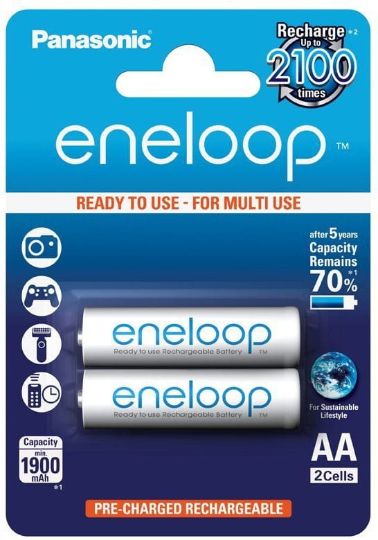 Panasonic BK-3MCCE/2BE AA Eneloop 1900mAh x2