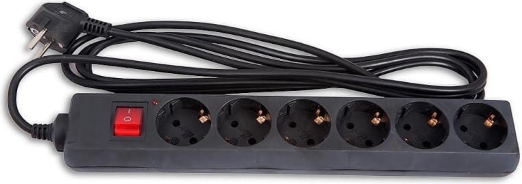 Sven Optima Base 6 Sockets 1.8m Black