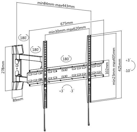 Brateck KLA28-463 600x400 37"-70" 35Kg