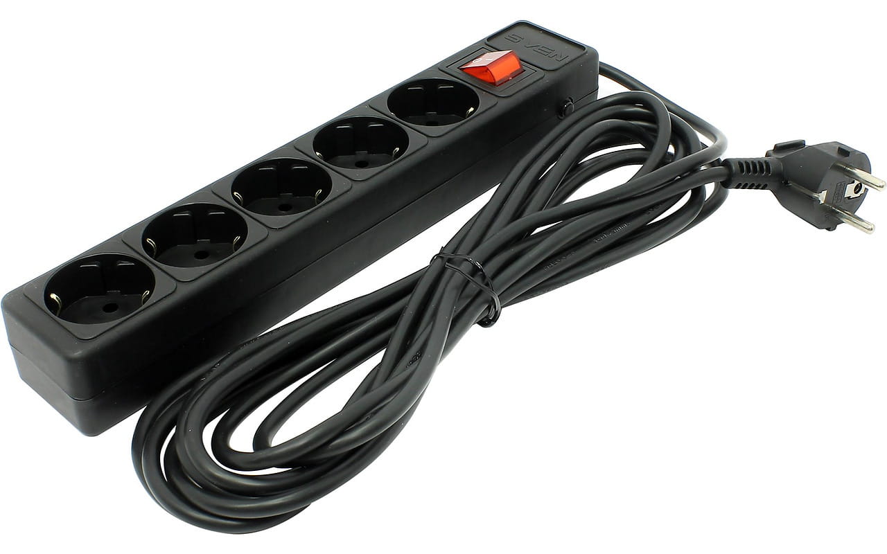 Sven Optima Base 5 Sockets 3.0m Black