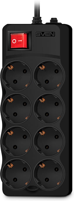 Surge Protector Sven Optima Pro / 8 Sockets / 3.1m / Black