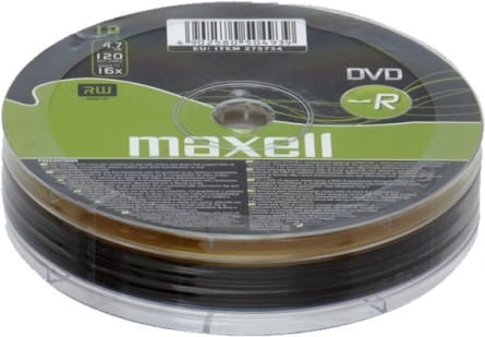 DVD-R MAXELL 4,7 GB x16 / Pack 10 pcs. / MX_275730.41.IN