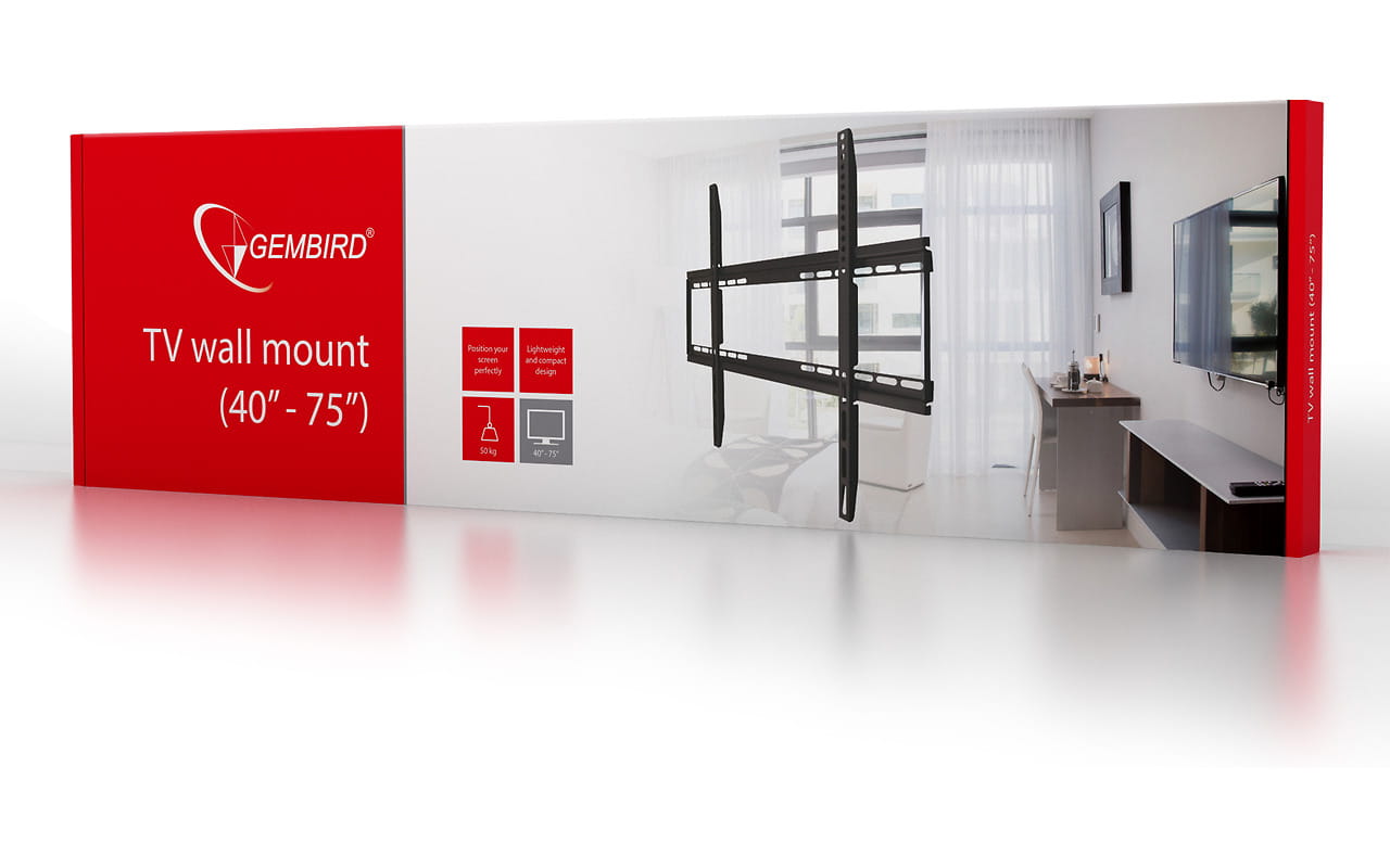 Wall Mount Gembird WM-75F-01 / Black
