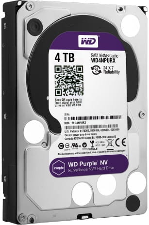 3.5" HDD Western Digital Caviar Purple / 4.0TB / 64MB / IntelliPower / WD40PURZ /