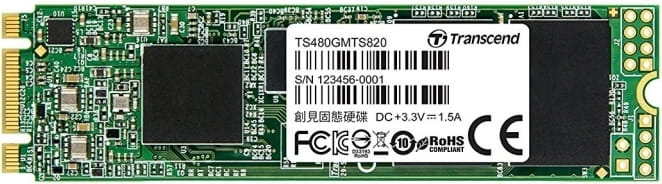 SSD Transcend MTS820 / 480GB / M.2 SATA / R/W:560/520MB/s / 80K/85K IOPS / 3D TLC NAND / TS480GMTS820S