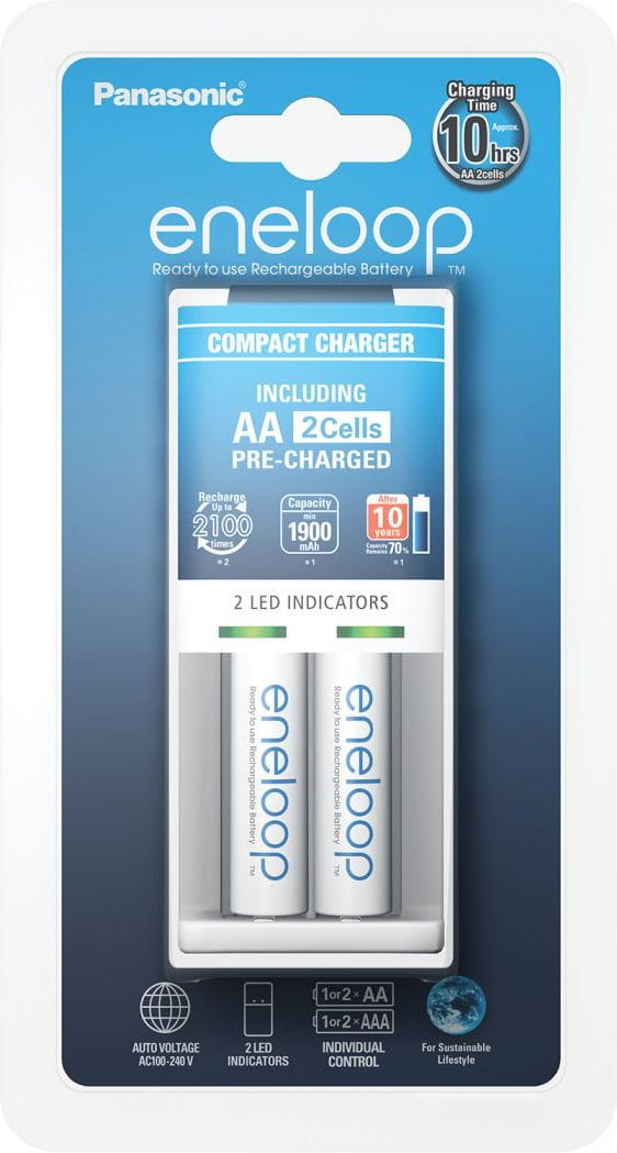 Panasonic Basic Charger 2-pos AA/AAA / 2 x AA 1900mAh / K-KJ50MCC20E
