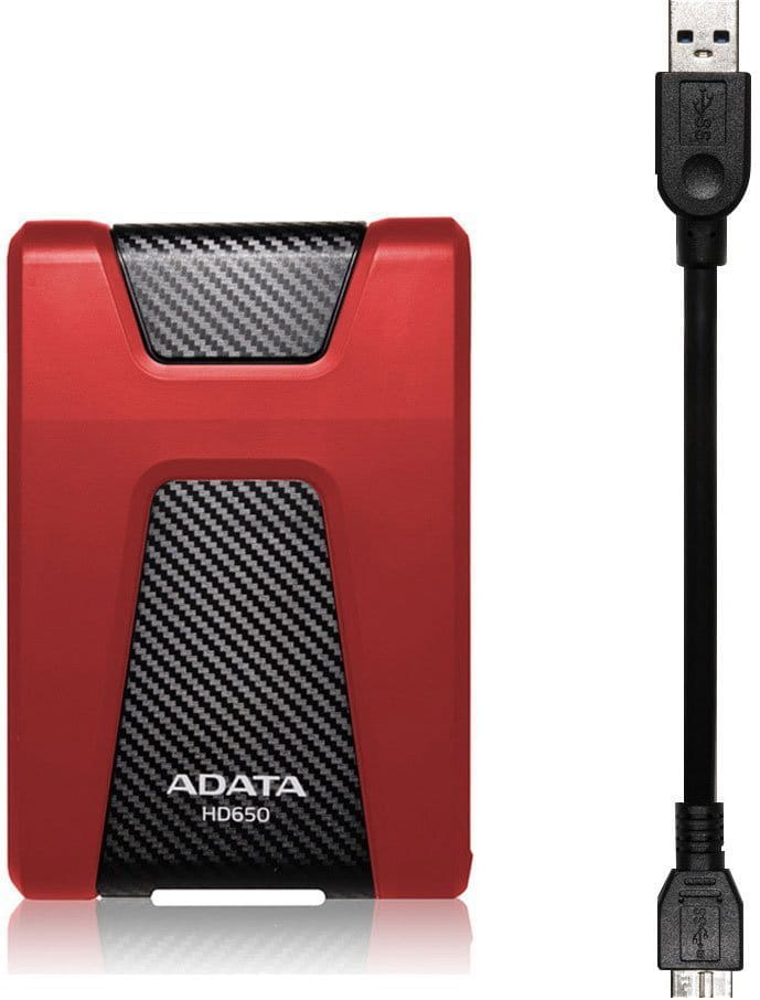 ADATA DashDrive Durable HD650 / 2TB / 2.5" / USB3.0 / AHD650-2TU31 / Red