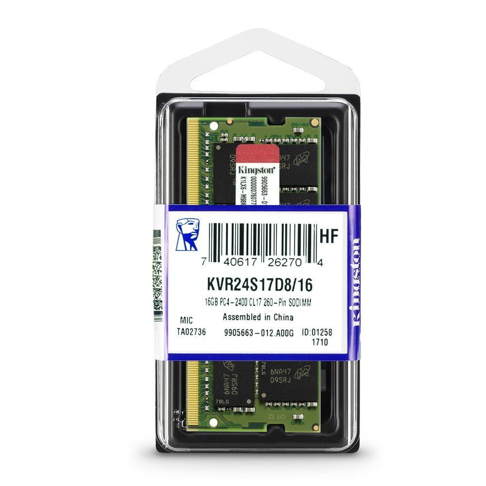 RAM Kingston ValueRam KVR24S17D8/16 / 16GB / DDR4-2400 / SODIMM / PC19200 / CL17 / 1.2V