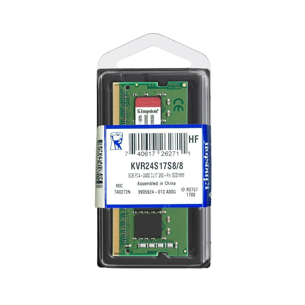 RAM Kingston ValueRam KVR24S17S8/8 / 8GB / DDR4 / SODIMM / 2400MHz / CL17 / 1.2V /