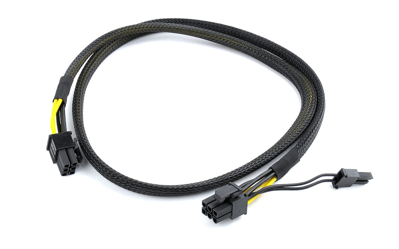 Cable Cablexpert CC-PSU-86 / PCI-Express 6-pin male to 6+2 pin male / 0.8 m / mesh jacket