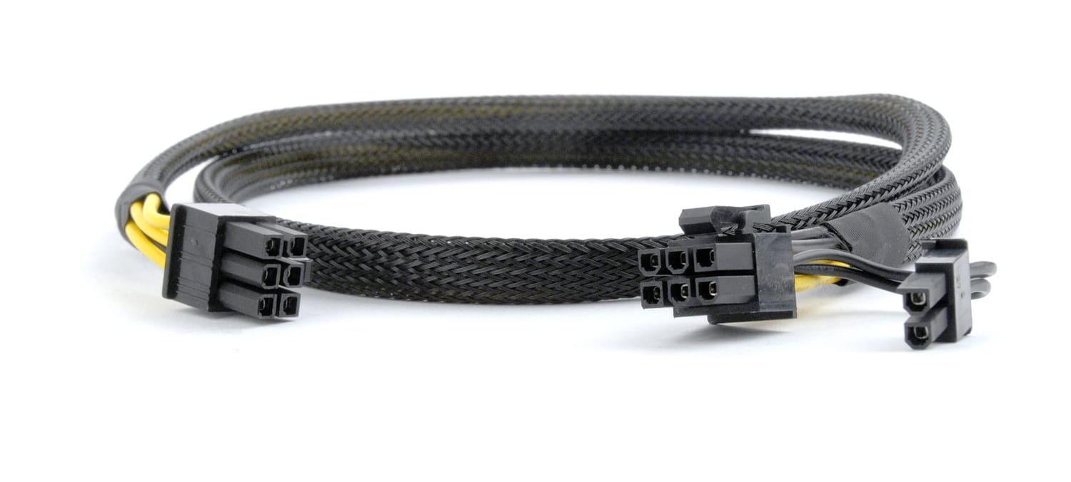 Cable Cablexpert CC-PSU-86 / PCI-Express 6-pin male to 6+2 pin male / 0.8 m / mesh jacket