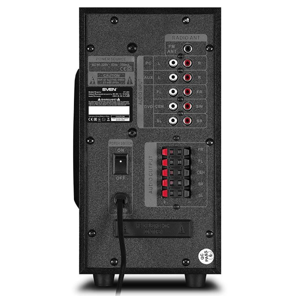Speakers Sven HT-201 / 5.1 / 80w RMS / Bluetooth + EDR / FM-tuner / USB & SD card Input / Black