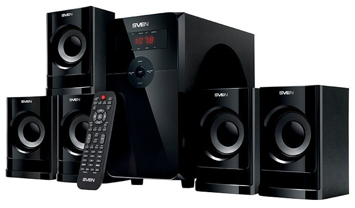 Speakers Sven HT-201 / 5.1 / 80w RMS / Bluetooth + EDR / FM-tuner / USB & SD card Input / Black