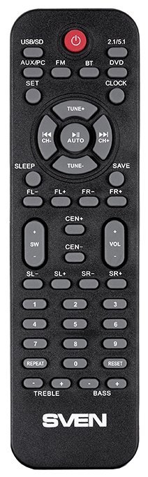 Speakers Sven HT-201 / 5.1 / 80w RMS / Bluetooth + EDR / FM-tuner / USB & SD card Input / Black