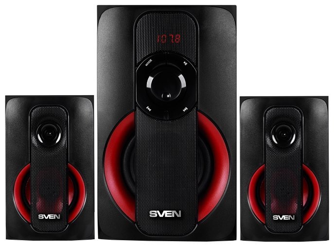 Speakers Sven MS-304 / 2.1 / 40W RMS / Bluetooth + EDR / Digital LED display / FM-tuner / Black