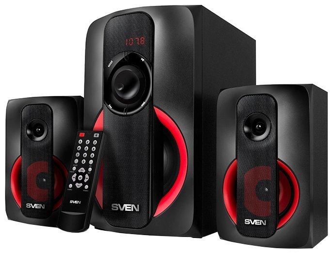 Speakers Sven MS-304 / 2.1 / 40W RMS / Bluetooth + EDR / Digital LED display / FM-tuner / Black