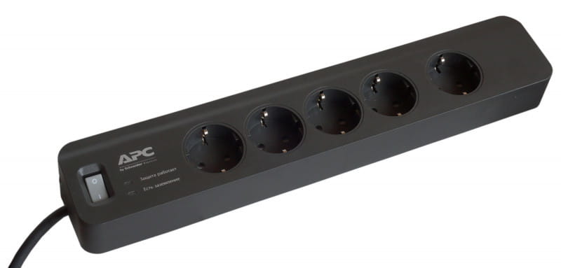 Surge Protector APC Essential PM5B-RS / 5 Sockets / 10A / Black