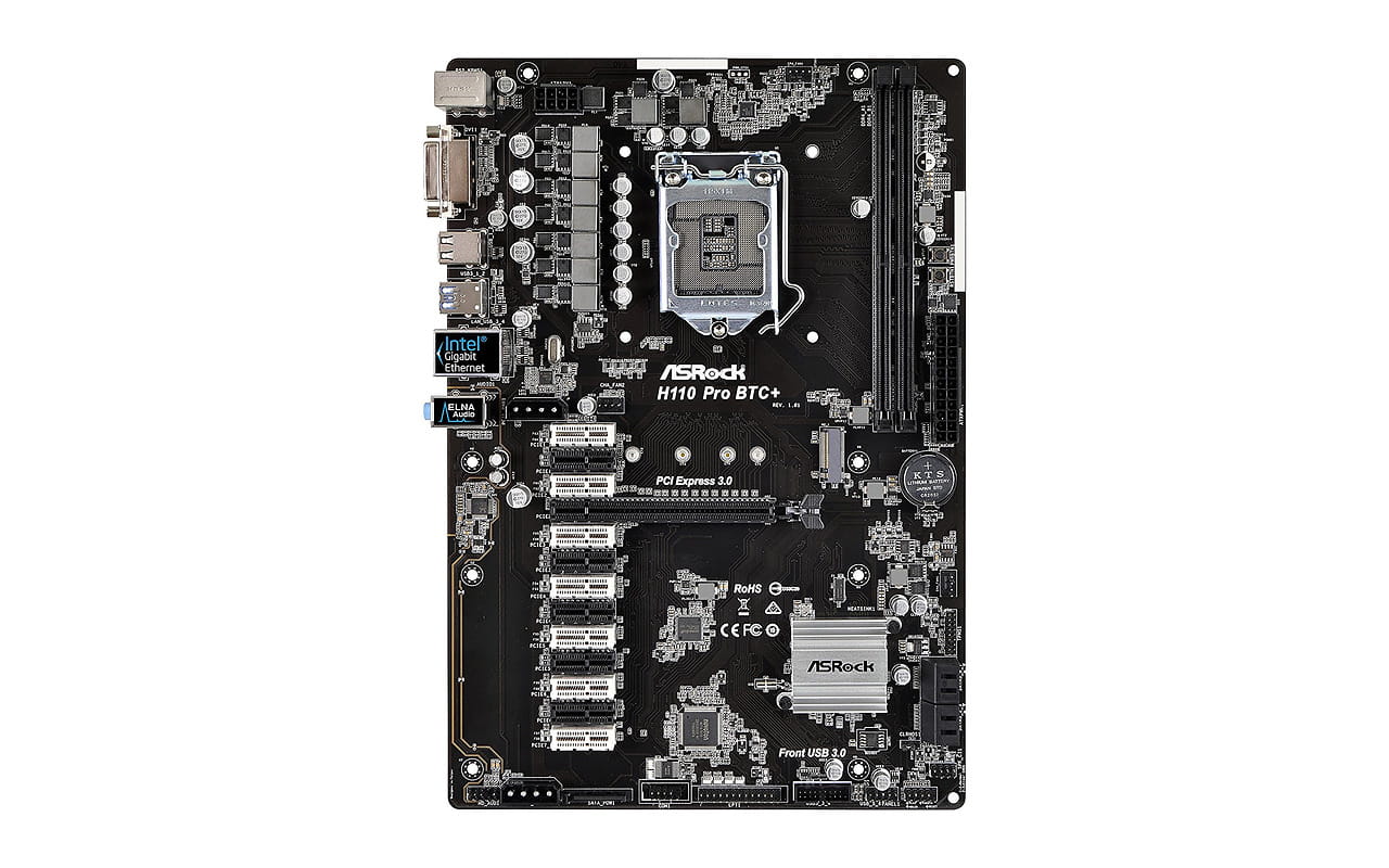 MB ASRock H110 PRO BTC+ / S1151 / Intel H110 / 2xDDR4 2400 / ATX / Bitcoin Mining /