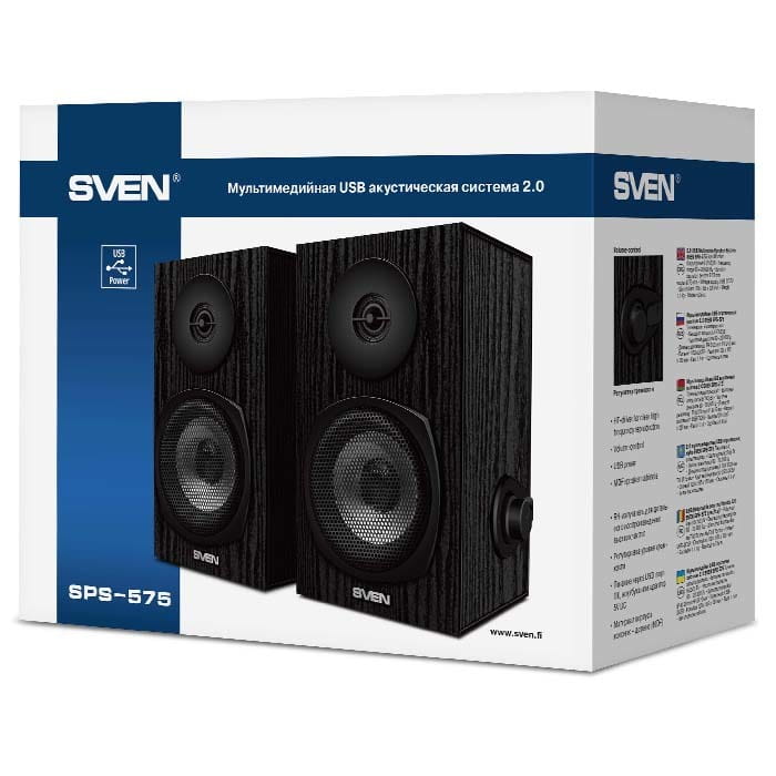 Speakers Sven SPS-575 / 2.0 / 6W RMS / Black
