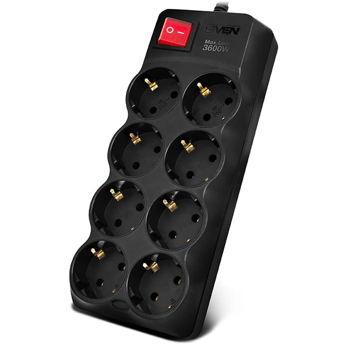 Sven SF-08-16 / 8 Sockets / 1.8m / Black