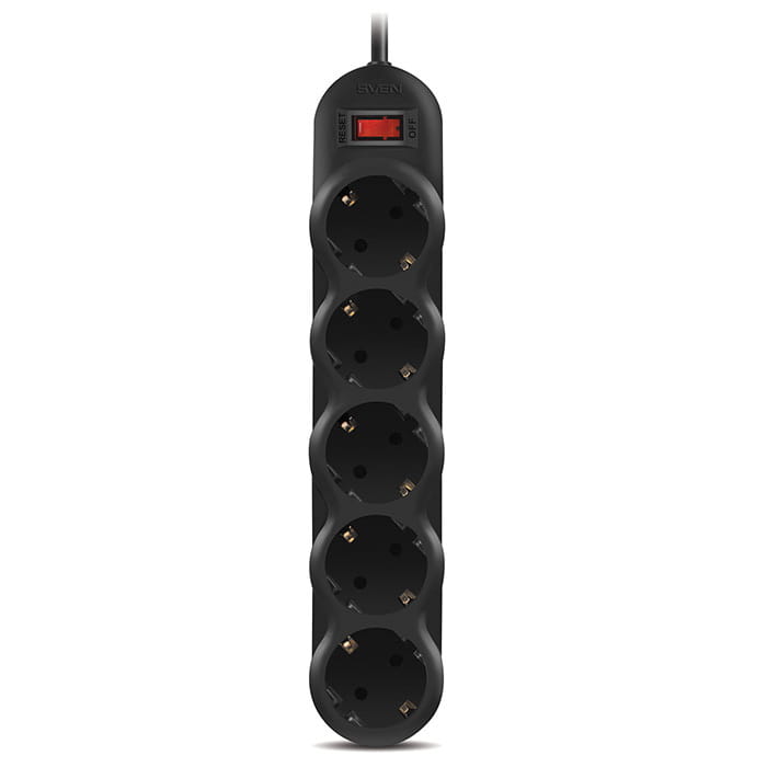 Surge Protector Sven SF-05L / 5 Sockets / 5.0m / Black