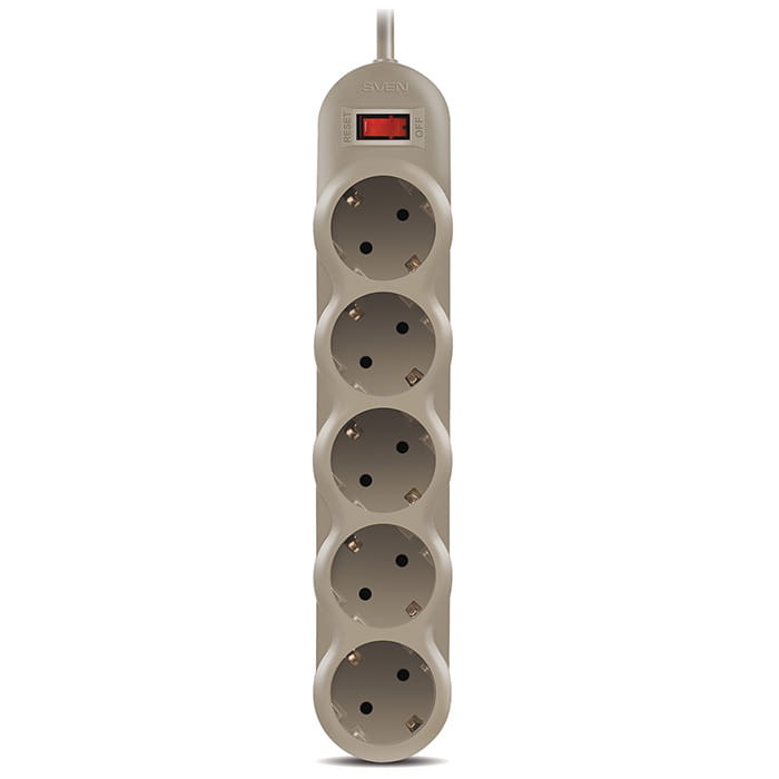 Surge Protector Sven SF-05L / 5 Sockets / 1.8m / Grey