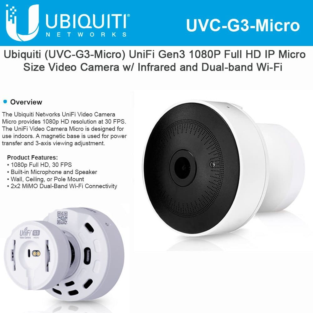 Ubiquiti UniFi G3 Micro / 4Mpix 2.7mm f2.2 / UVC-G3-Micro
