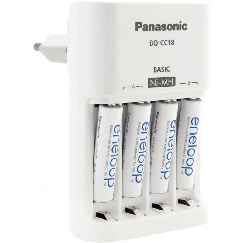 Panasonic Basic Charger 4-pos AA/AAA / 4 x AAA 750mAh /