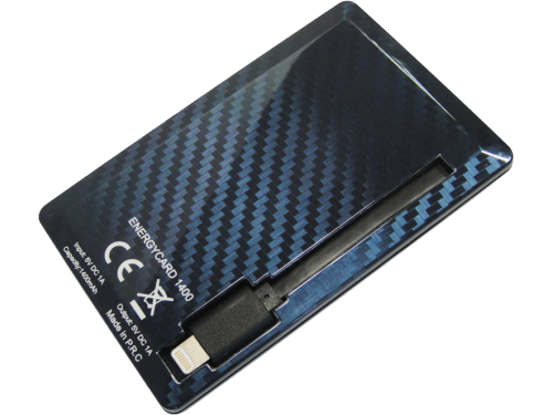 Power Bank Tuncmatik Energycard 1400 / 1400 mAh / Apple ‐certified MFi / Black