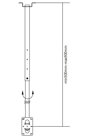 Ceiling Mount Sopar Pallas Extend 90 / Silver