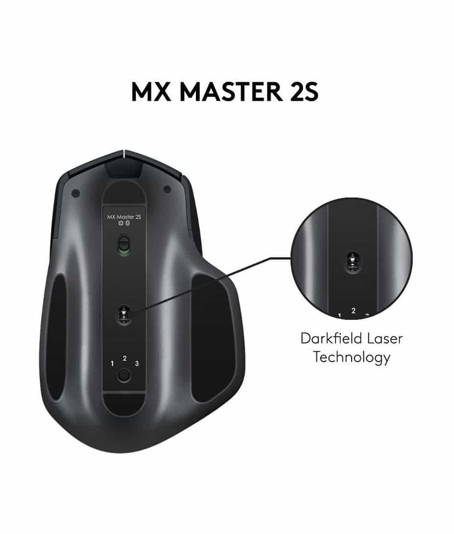 Logitech MX Master 2S / 4000 dpi / Workflow / Darkfield / Black