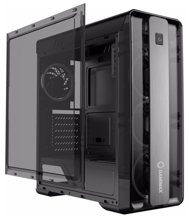 Case ATX GameMax MoonLight / Fan Controller / Ring Type Blue Fans / Black