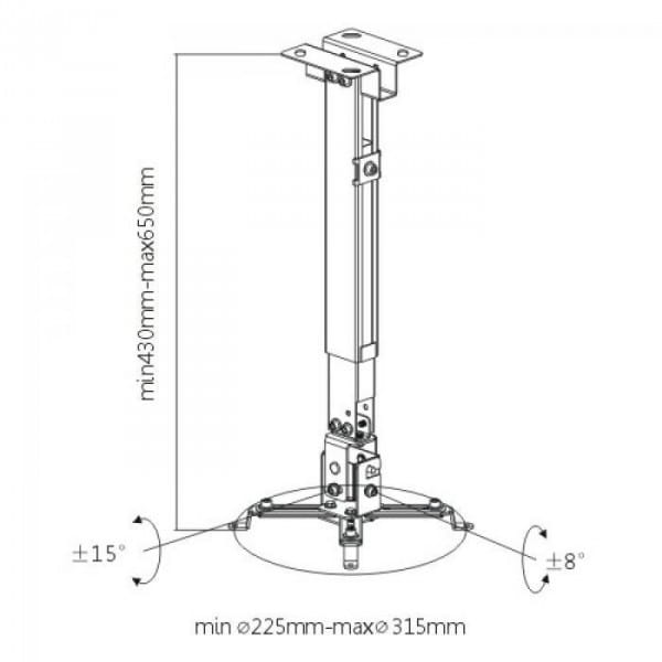 Mount Brateck PRB-2G / Wall & Ceiling / Silver