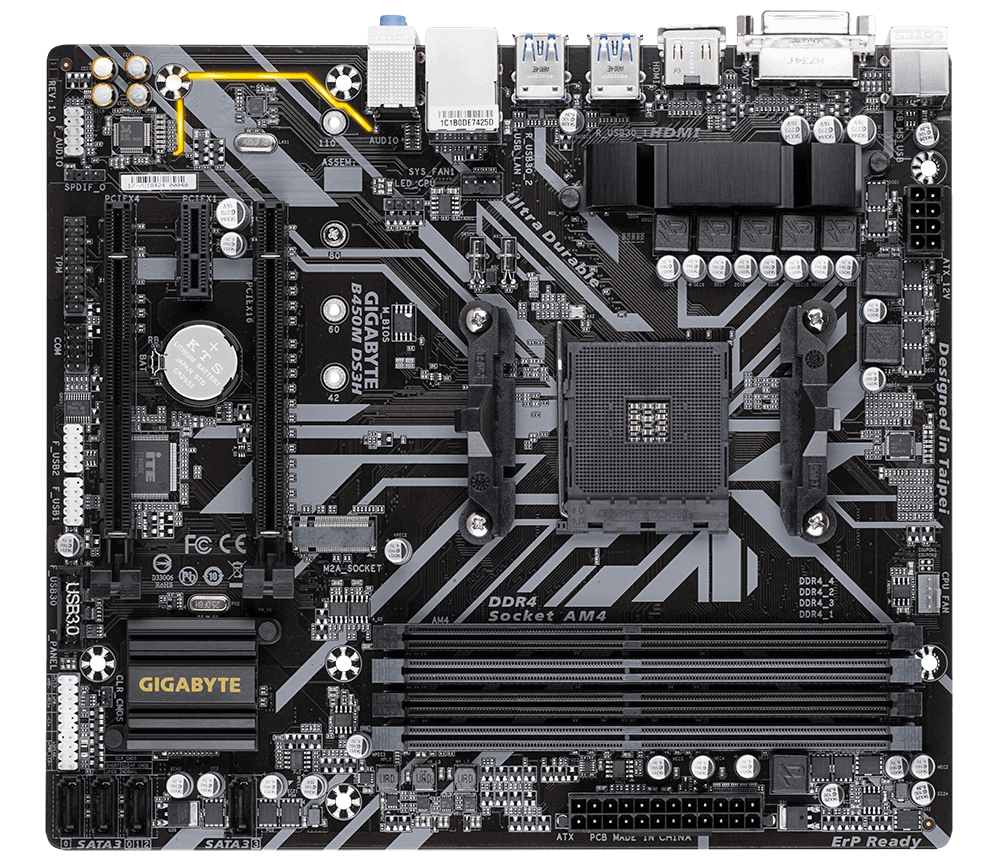 MB GIGABYTE B450M DS3H / AM4 / mATX / AMD B450 /