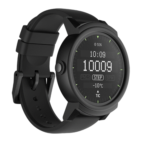 Ticwatch E by Mobvoi / 1.4" OLED Touch Display / 512MB / 4GB / Wear OS by Google / Black