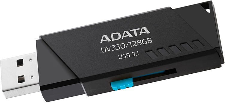 USB3.1 ADATA UV330 / 128GB / Slider / Black
