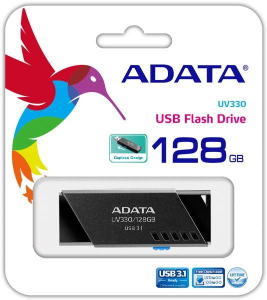 USB3.1 ADATA UV330 / 128GB / Slider / Black