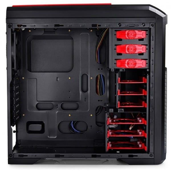 ATX Case Deepcool Kendomen / with Side-Window / without PSU / 5 fans pre-installed / Red