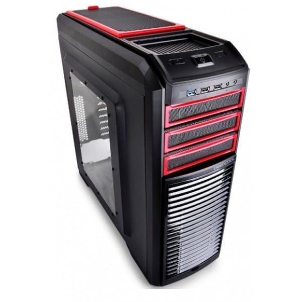 ATX Case Deepcool Kendomen / with Side-Window / without PSU / 5 fans pre-installed / Red