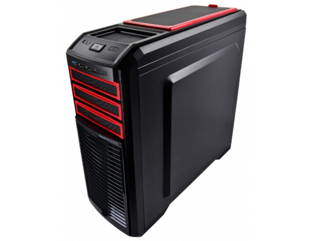 ATX Case Deepcool Kendomen / with Side-Window / without PSU / 5 fans pre-installed / Red