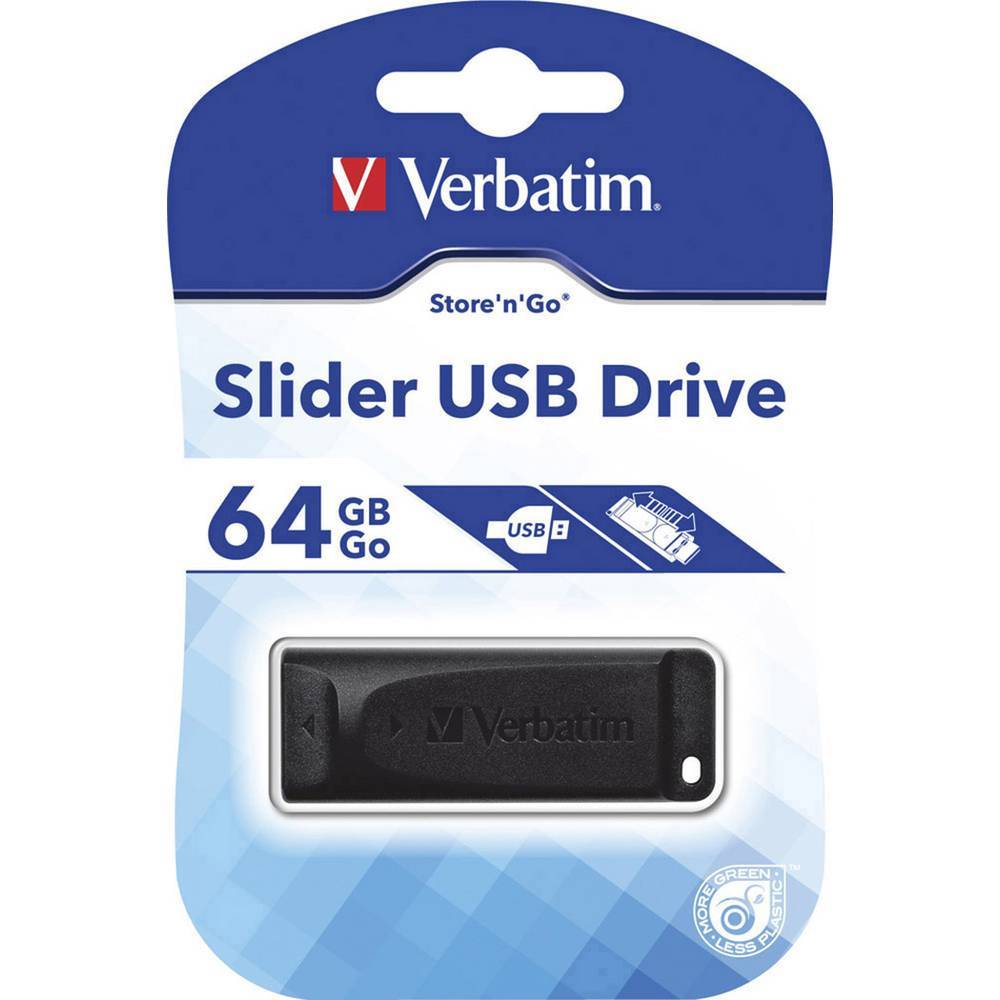 USB2.0 Verbatim Store 'n' Go Slider 64GB / 98698 / Black