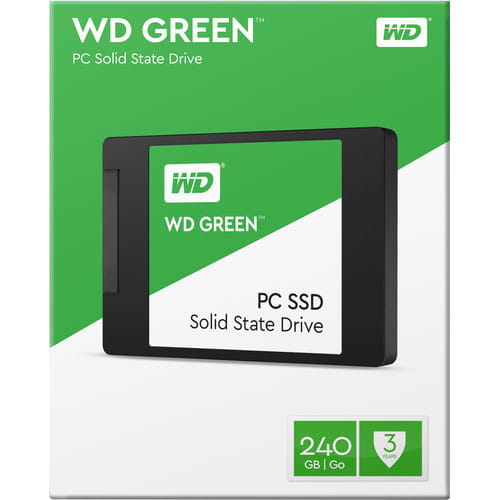 2.5" SSD Western Digital WDS240G1G0A Green / 240GB / 7mm / Silicon Motion SM2256S / NAND TLC / Green