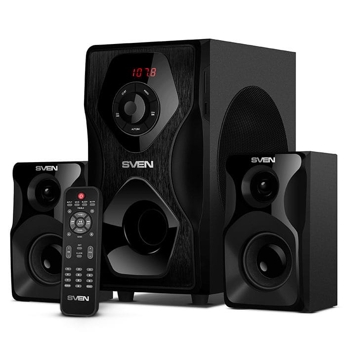 Speakers Sven MS-2055 / 2.1 / 55w / Bluetooth / SD-card / USB / FM / Remote control / Black