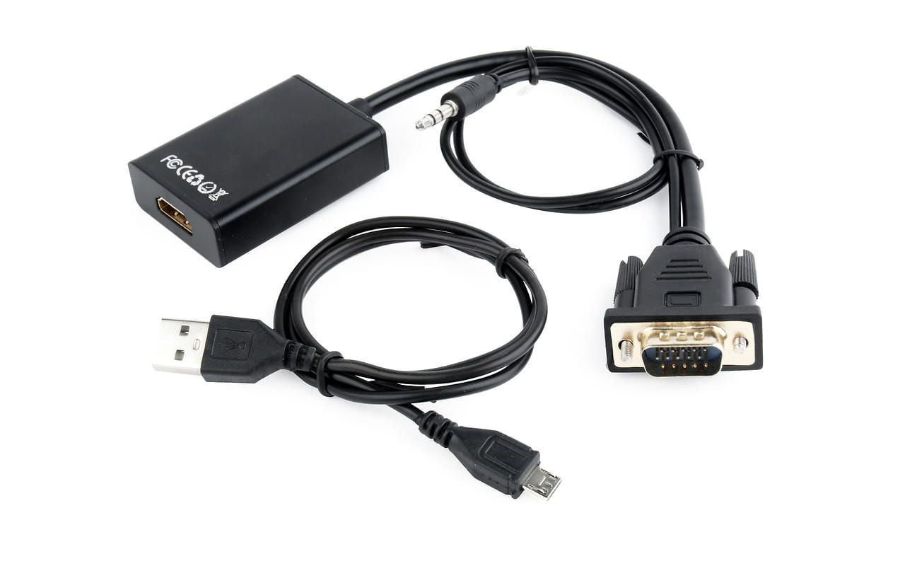 Adapter Cablexpert A-VGA-HDMI-01 / VGA into digital HDMI + 3.5 mm audio /