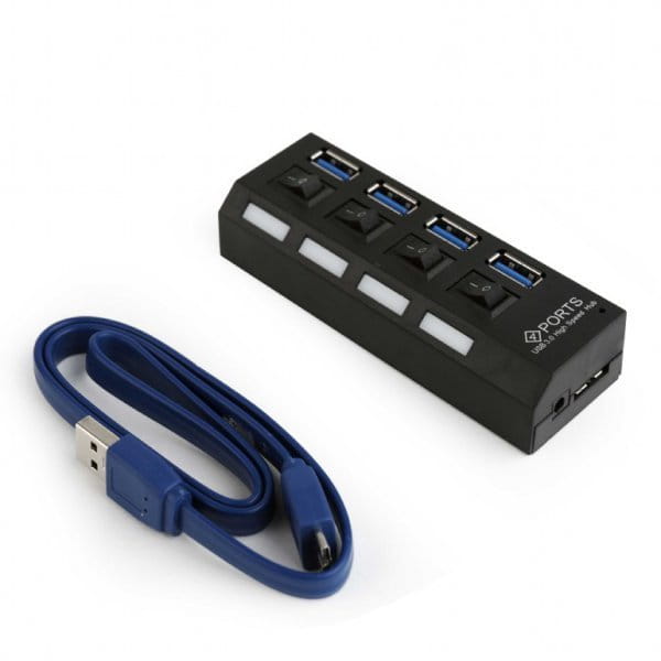 USB 3.0 Hub Gembird UHB-U3P4-22 / 4-port / Black